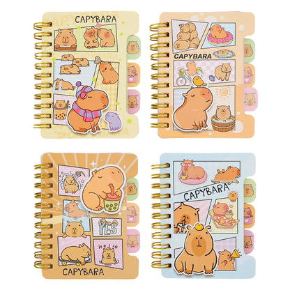 2 Pack Cute Small Spiral Notebooks Kawaii Cartoon Mini Memo Notepads Ruled Pages 54 Sheets Journals for Study, Drawing and Writing Notes Gift Reward for Friends Party Favor (Random Style, 10.5x8.5cm)