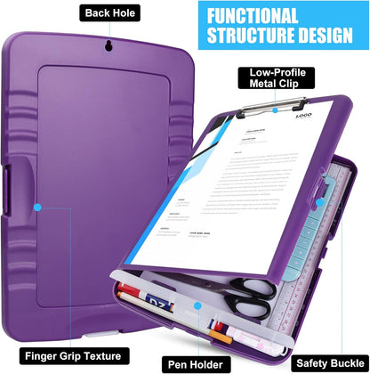 Red Plastic Clipboard with Storage,TFDLCG zm High Capacity Clip Boards 8.5x11,A4 Binder Nursing Clipboard Folder Heavy Duty for Women Teachers Work,School Office