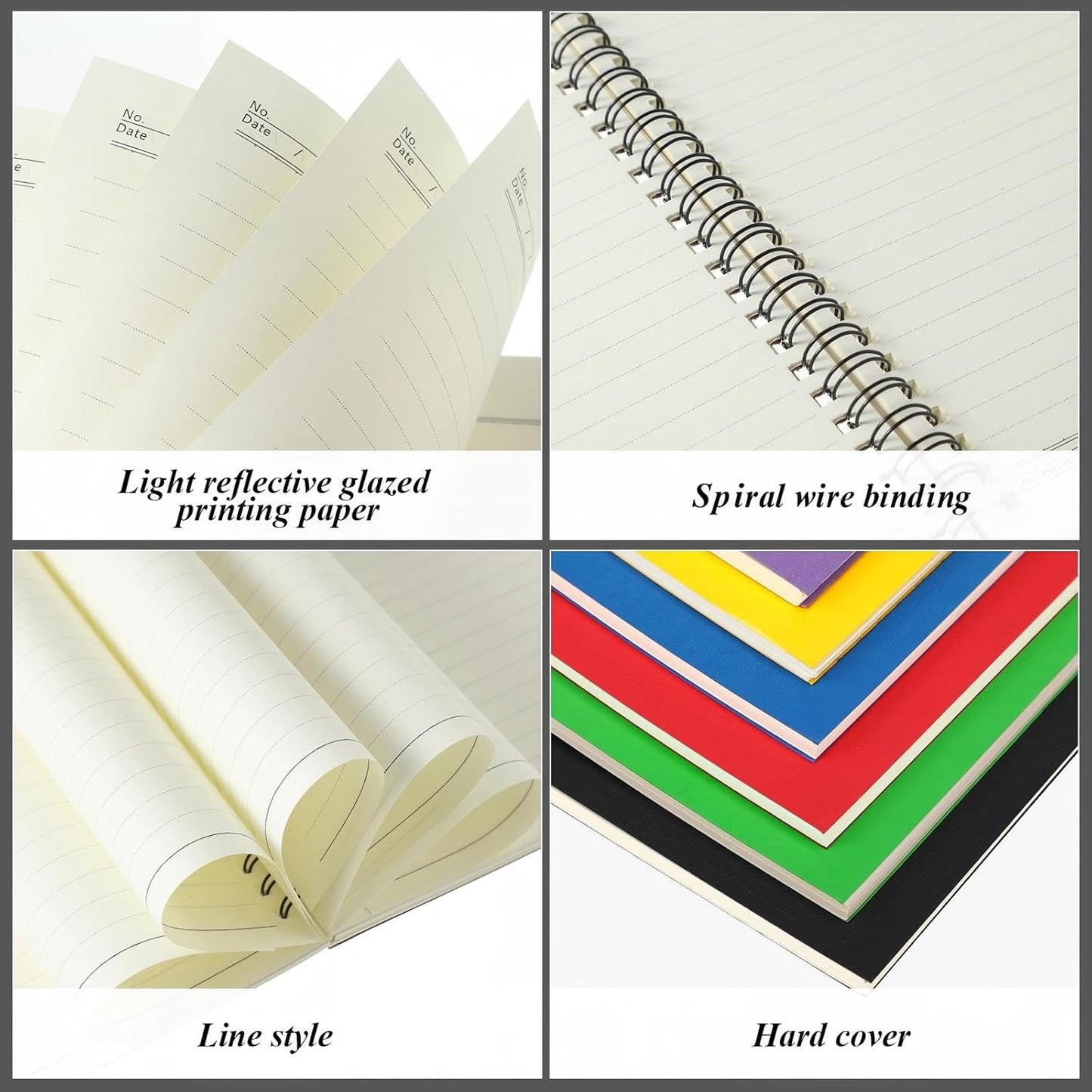 Leelosp 12 Pack Small Spiral Notebook Lined Spiral Journal College Ruled Notebook Wire Bound Kraft Cover, 120 Pages for Work (Multicolor,5.5 x 8.3 Inch)