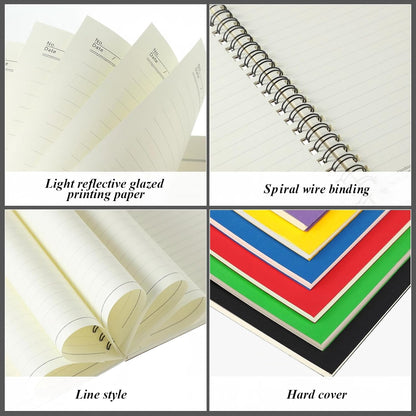 Leelosp 12 Pack Small Spiral Notebook Lined Spiral Journal College Ruled Notebook Wire Bound Kraft Cover, 120 Pages for Work (Multicolor,5.5 x 8.3 Inch)