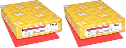 Neenah Astrobrights® Bright Color Paper, Letter Size Paper, 24 Lb, FSC Certified, Rocket Red, Ream Of 500 Sheets