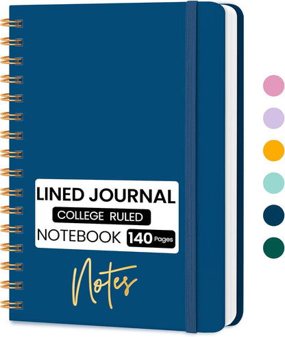 CICPAP Lined Spiral Journal Notebook, A5 College Ruled Notebook for Journaling, Note-Taking, and Daily Planning, Durable Hardcover with an Elegant Design, Purple