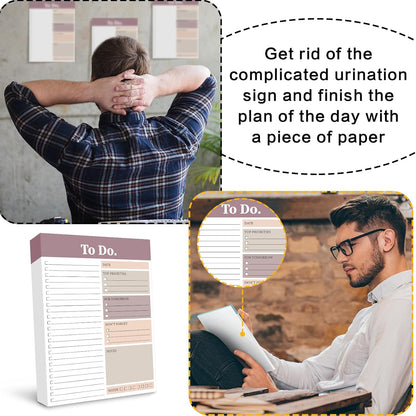 Spakon 300 Sheets Daily to Do List Notepad Notebook Library Card to Do Planner Checklist Memo Writing Pad Schedule Reminder Office Homework Planner for Task, 6" x 8(Retro,Beige)