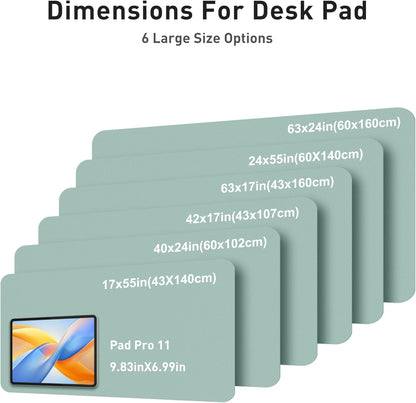 Aothia Leather Office Desk Pad Protector, Non-Slip PU Leather Desk Blotter, Waterproof Laptop Writing Mouse Pad for Office and Home, Black, 31.5" x 15.7" - Colors B