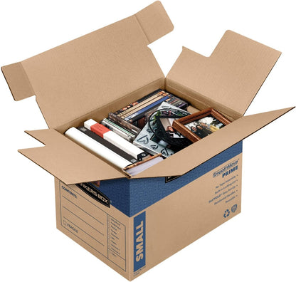 Bankers Box Large Prime Moving Box 6 Pack, Reinforced Handles, Tape-Free Assembly, Attached Lid, 18-in x 18-in x 24-in (0062904)