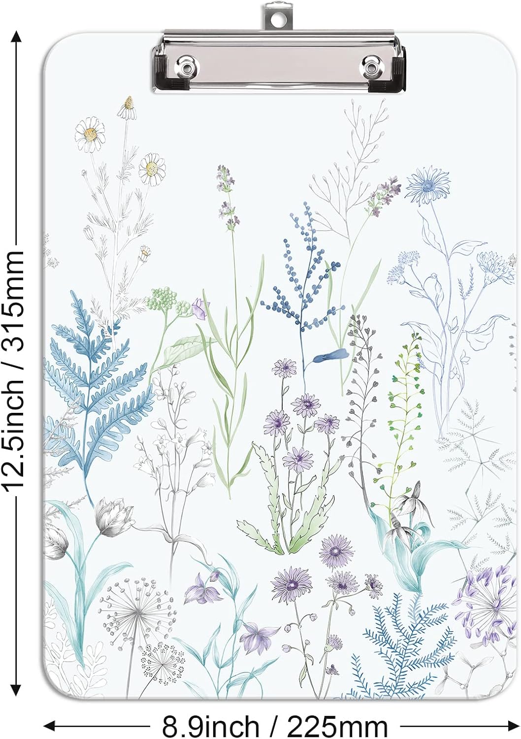 Hongri Plastic Cute Clipboard, Letter Size for Students, Teacher, Woman and Kids, Low Profile Clip, Decorative Pattern, Size 9 x 12.5 in, Dream Marble