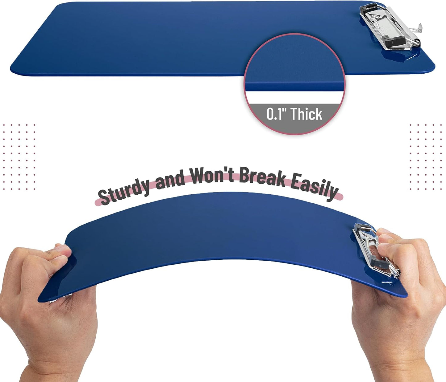 Mr. Pen- Plastic Clipboard, Letter Size, Black, Clipboard Plastic, Low-Profile Metal Clip with Retractable Hanging Hole