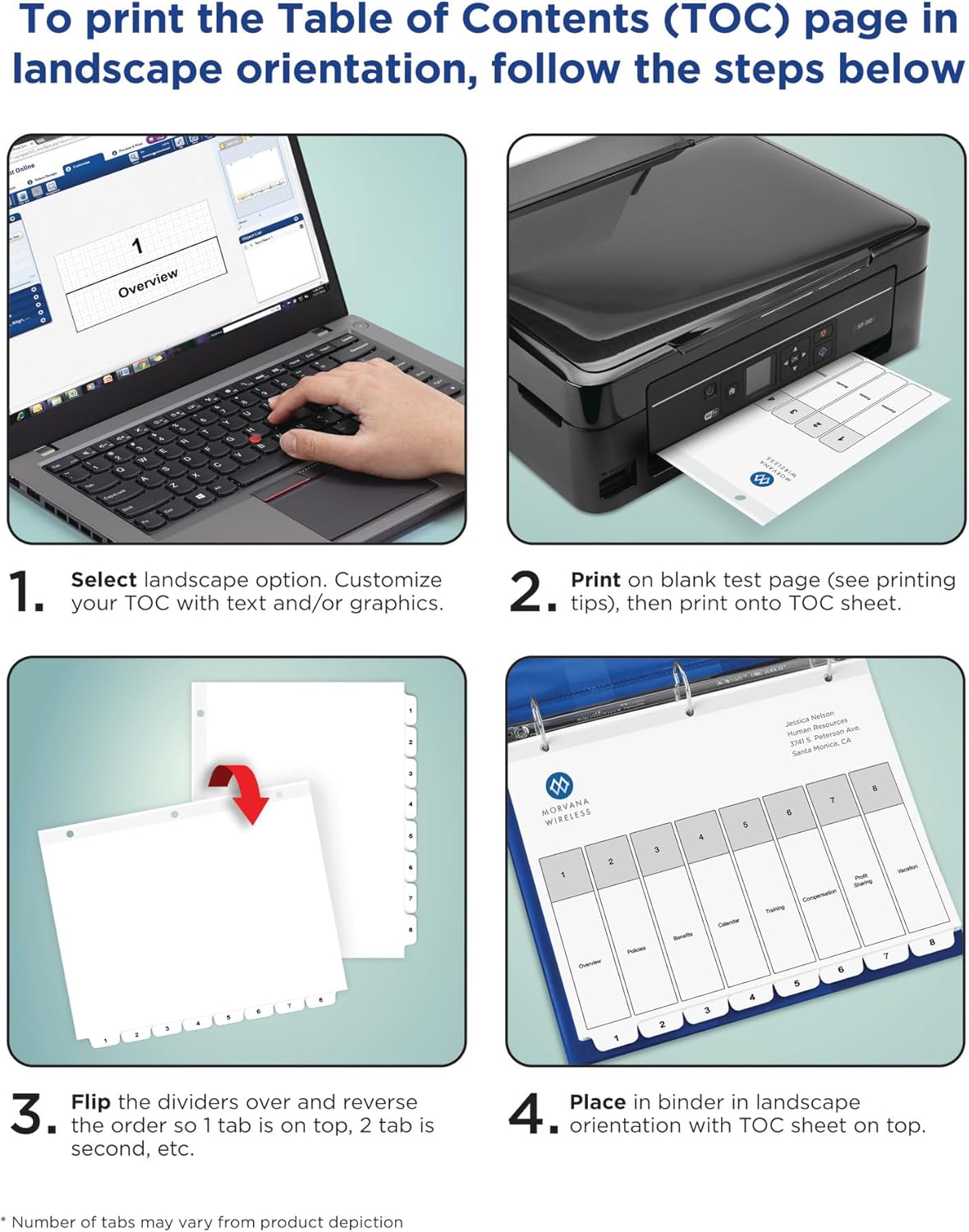 Avery Dividers for 3 Ring Binders, 10 Tabs per Set, Customizable Table of Contents, Classic White Tabs, Great for Organizing Reports, Projects, and More (6 Sets of 11823)