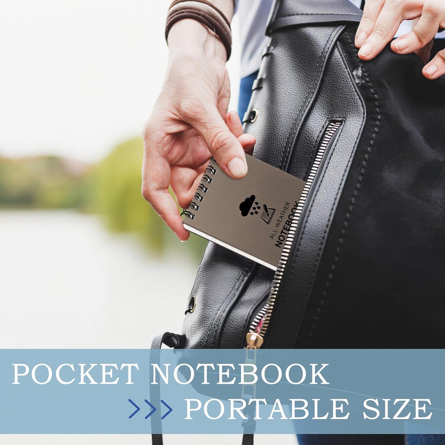 COIDEA 6 Pack Waterproof Notebook, 3 x 5 Pocket Notepad, Top-Spiral Weatherproof NotePad, All Weather Police Pocket Notebook Little Memo Steno Note Pads for Outdoor Office School Recording