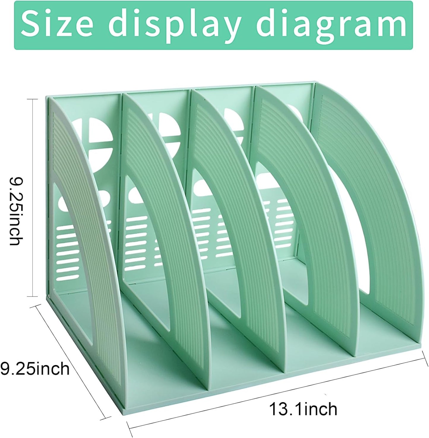 Marte Vanci Magazine File Holder Vertical PP Folder Book Desktop Organizer Plastic Storage Sturdy Vertical 4 Section Folder (Purple)