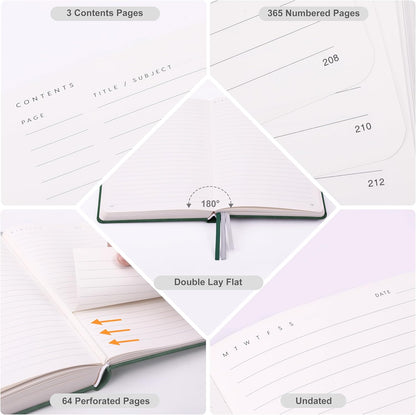 &And Per Se Lined Journal Notebook, 160 Pages, A5 5.7 x 8 inches College Ruled Thick Paper Notebook Journals for Writing, Hardcover Notebooks for Women Men Office School (1 Pack, Green) - Colors B