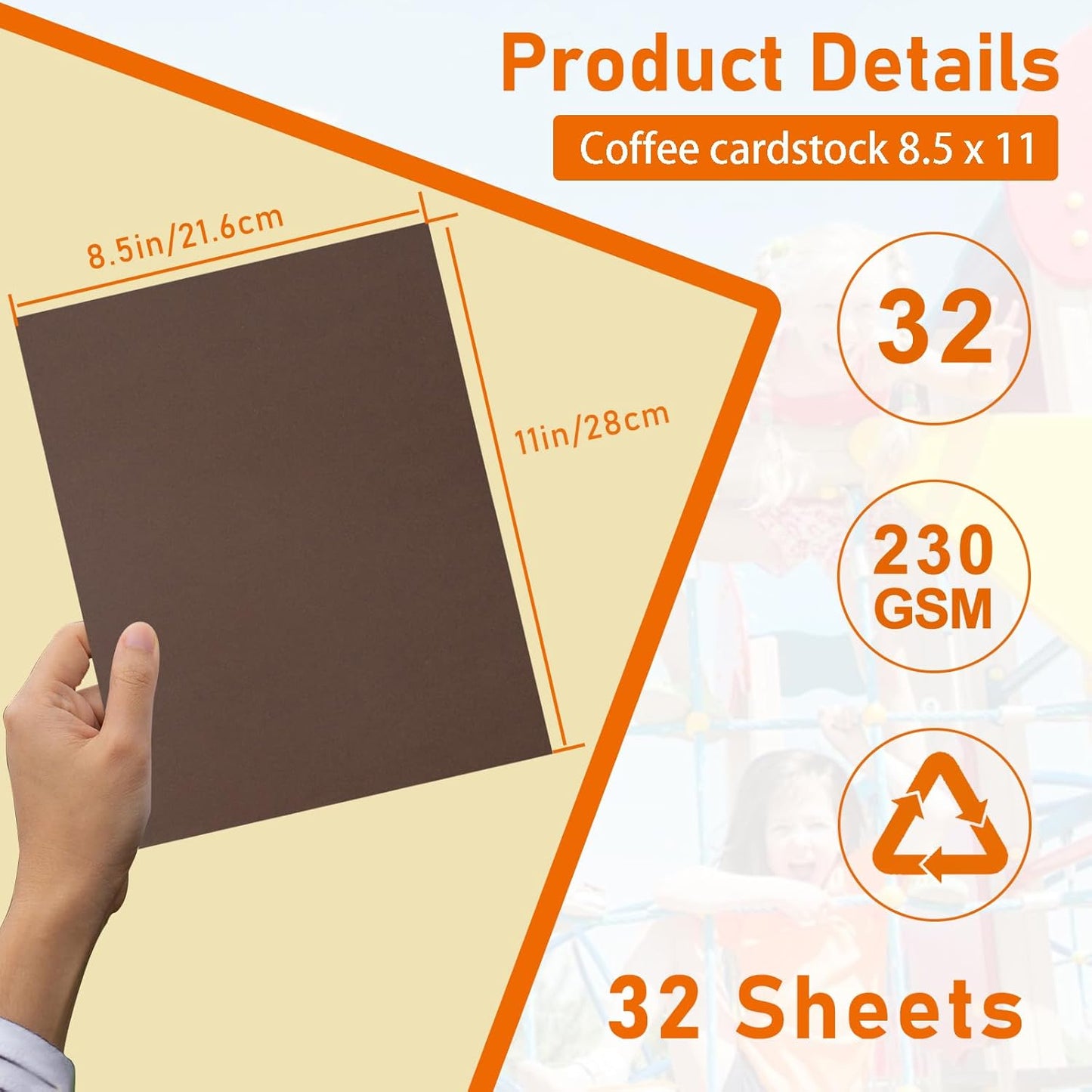 Guakicae 32 Sheets Cream Cardstock 8.5 x 11 Off White Paper, 80lb Thick Ivory Paper Card Stock for DIY Card Making, Wedding Invitations, Thank You Cards, Business Cards, Menus