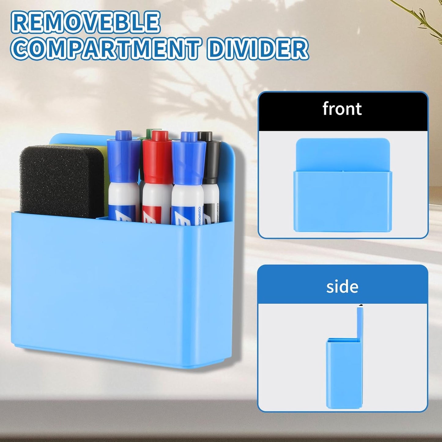 Camelmother 2Magnetic Marker Holder For Whiteboard Dry Erase Marker Holder For Office Refrigerator Fridge Classroom Must (black)