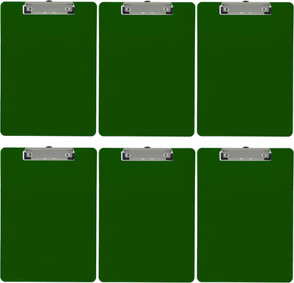 Trade Quest Plastic Clipboard Opaque Color Letter Size Low Profile Clip (Pack of 6) (Black)