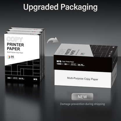 M&G Multipurpose Copy Printer Paper, 8.5 x 11, 20lb, 1 Ream (500 Sheets), 95 Bright, White