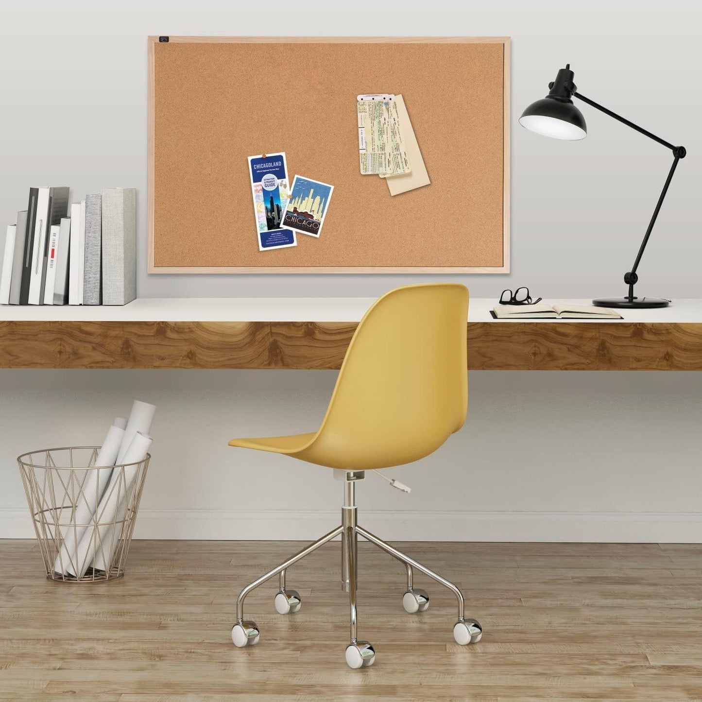 Quartet Cork Bulletin Board, Framed Corkboard, 2' x 3', Black Frame, Message Board, Vision Board (MWDB2436-BK)
