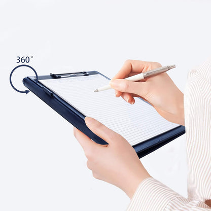 Clipboard Folder Padfolio A4, Mymazn Writing Portfolios Faux Leather Clipboards with Cover for Legal Pad Holder Letter Size 8.5 x 11 for Business Conference Notepad Clip Board (Gray Green)