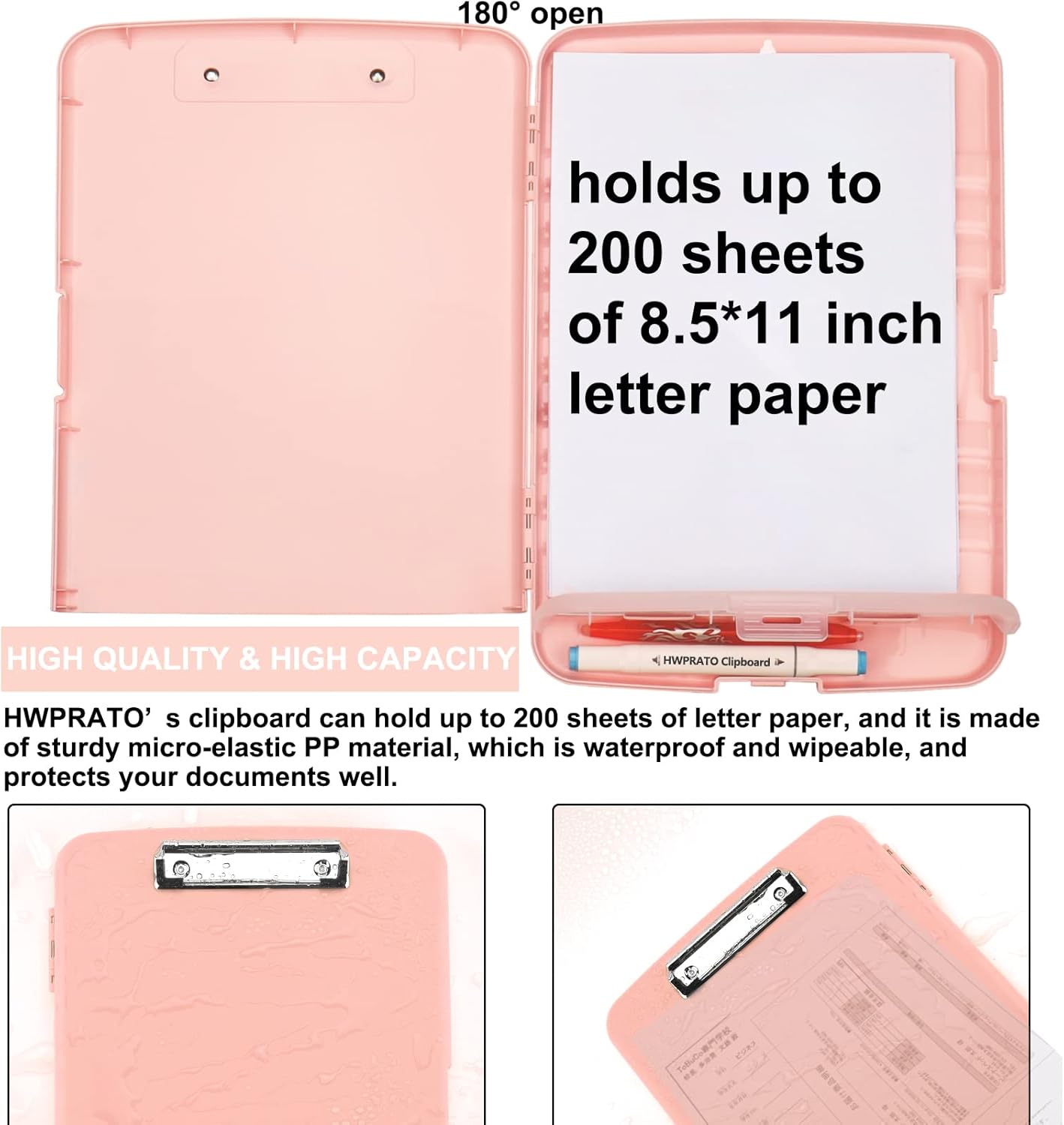HWPRATO Clipboards Organizer Clipboard with Storage Nursing Clipboard Foldable File Folder Plastic Folio with Storage Case for Teacher,Kids,Doctor,Offices (Retro Blue)