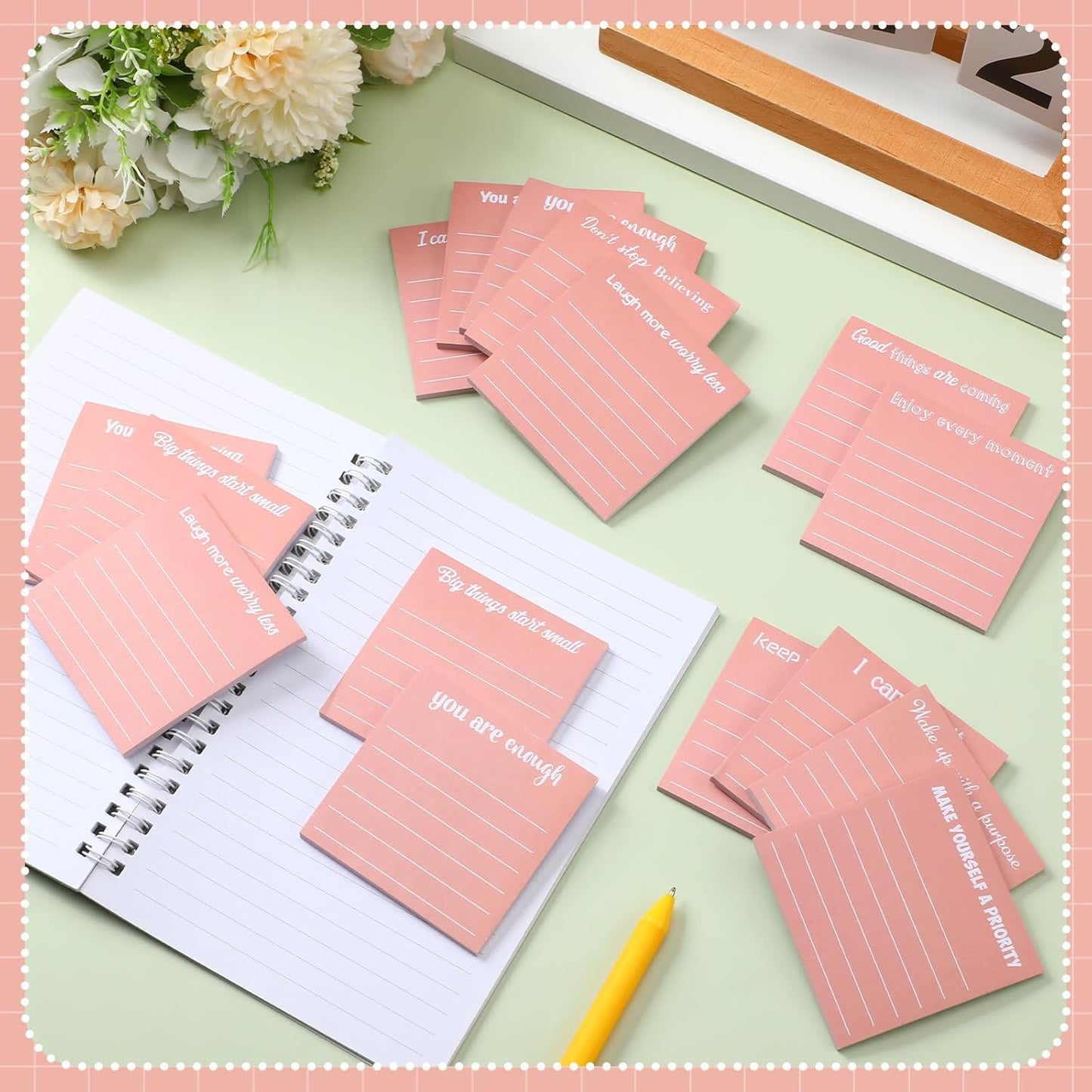 Yinder 48 Pcs Inspirational Sticky Notes Cute Motivational Sticky Notes Pad End of Year Employee Appreciation Gifts Bulk for Teacher Nurse Coworkers Office Supplies 3 x 3'' (Thank You,Dark Color)