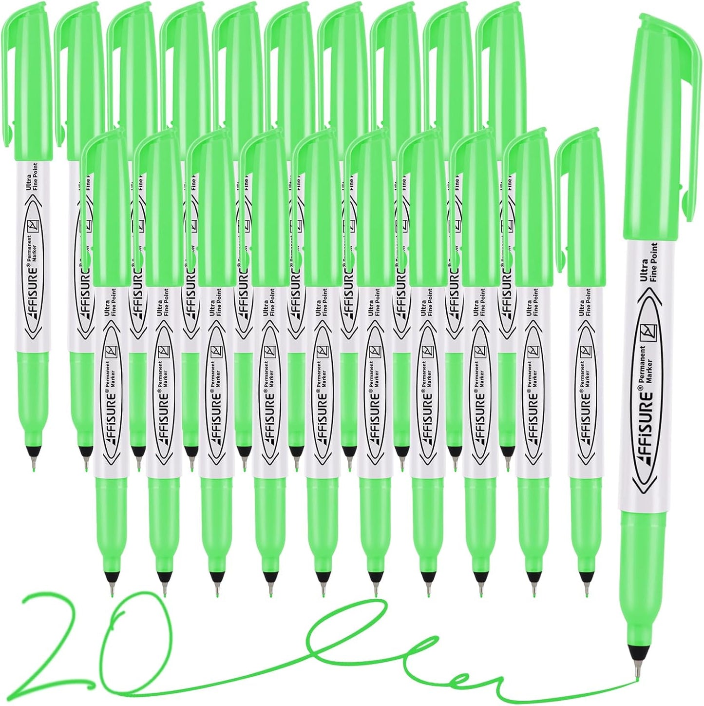 Permanent Markers, Ultra Fine Point, Black, 40 Count, 0.4mm, Fine tip permanent marker set, quick dry, waterproof, fading resists, durable, marks on paper, glass, ceramic, plastic, wood, rock, metal