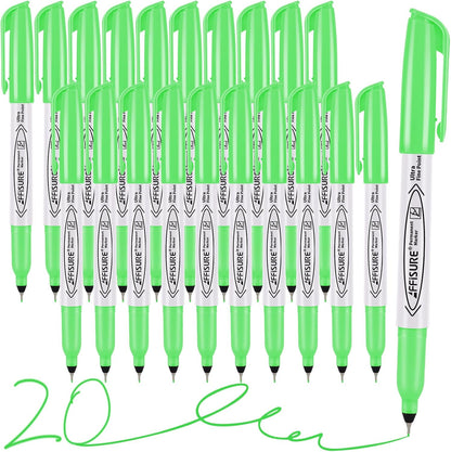 Permanent Markers, Ultra Fine Point, Black, 40 Count, 0.4mm, Fine tip permanent marker set, quick dry, waterproof, fading resists, durable, marks on paper, glass, ceramic, plastic, wood, rock, metal
