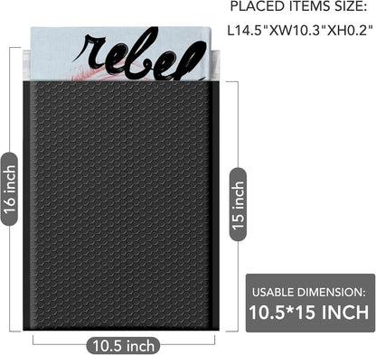 GSSUSA Black Bubble Mailers 4x8 Inches 50 Pack, Usable Size 4X7" Bubble Envelopes for Small Business, Padded Envelope, Shipping Mailers, Packaging Bags, Mailing Envelopes, Shipping Supplies