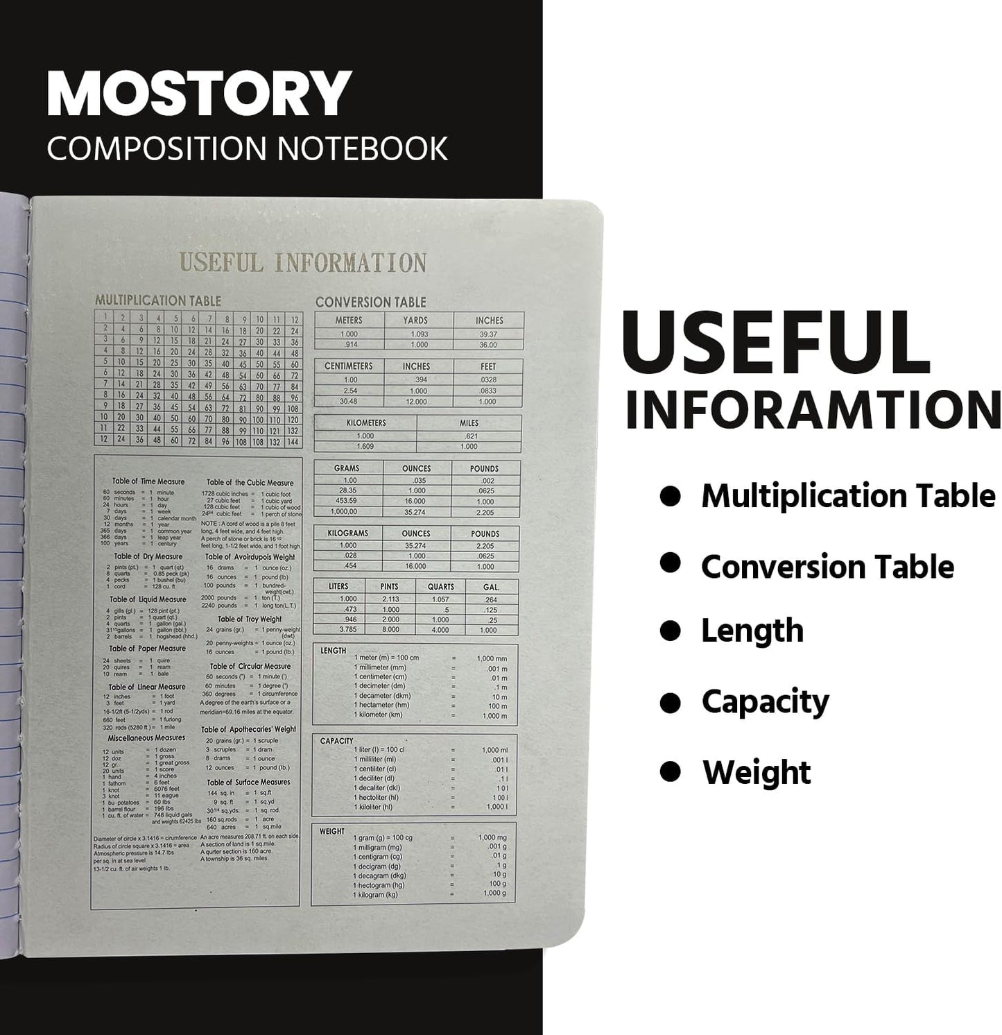 MOSTORY 50 Pack Bulk Composition Notebook - College Ruled 200 Pages (100 Sheets), Size 7.5" x 9.75", Bulk School Supplies, Office, Bulk Notebooks for School, Writing Journal Notebook with Lined Paper