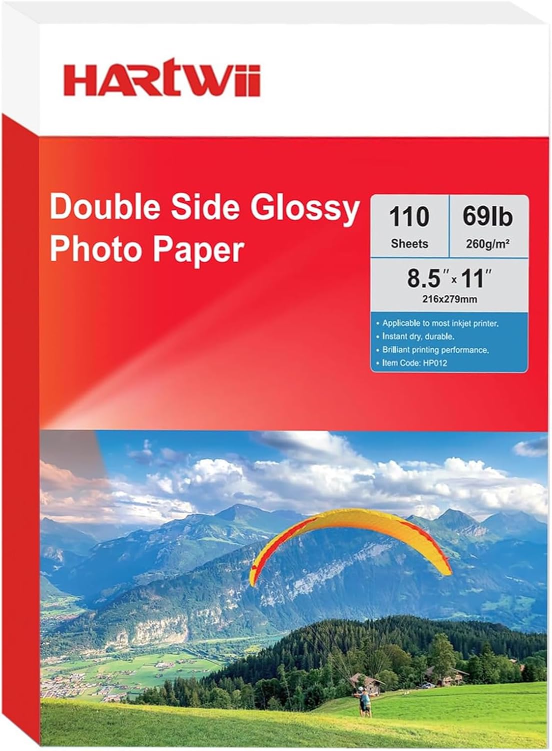 220 Sheets Photo Paper Glossy Inkjet 8.5x11 44lb 160Gsm A4 Letter Size Suitable for All Dye Ink Printers for Calendar Menu Brochure Paper Flyers Paper, Cards