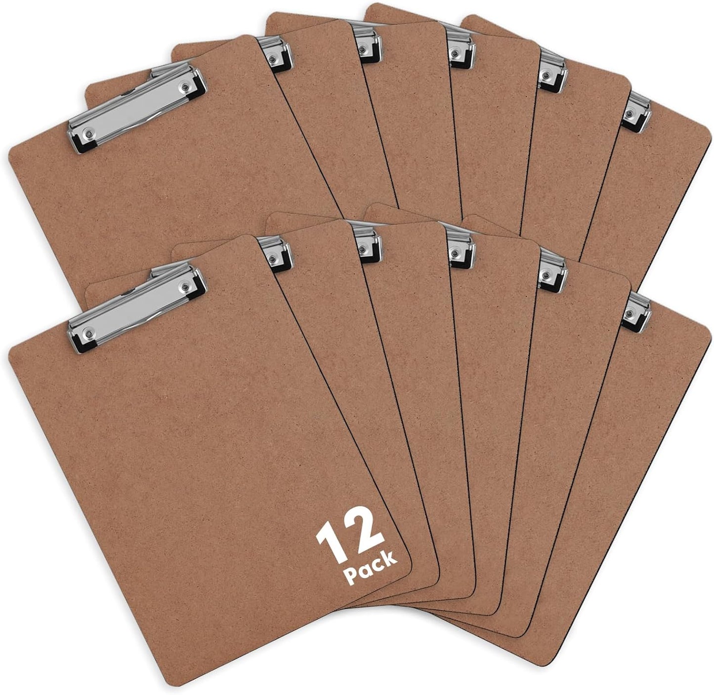 Clipboards, PANDRI 16 Pack Hardboard Office Clipboards, Low Profile Clip, Standard A4 Letter Size, Classroom Supplies, ECO Friendly