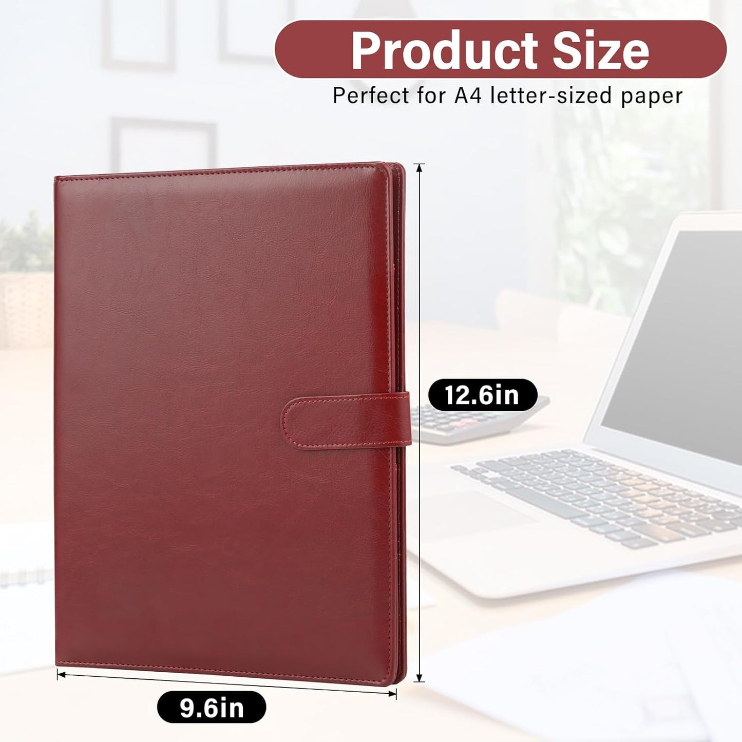 Professional Padfolio, Multi Function Faux Leather Portfolio Binder with Clipboard - Interview Resume Folder, Legal Document, Business Card Holder, for Office, Conference, Interviews (Black)