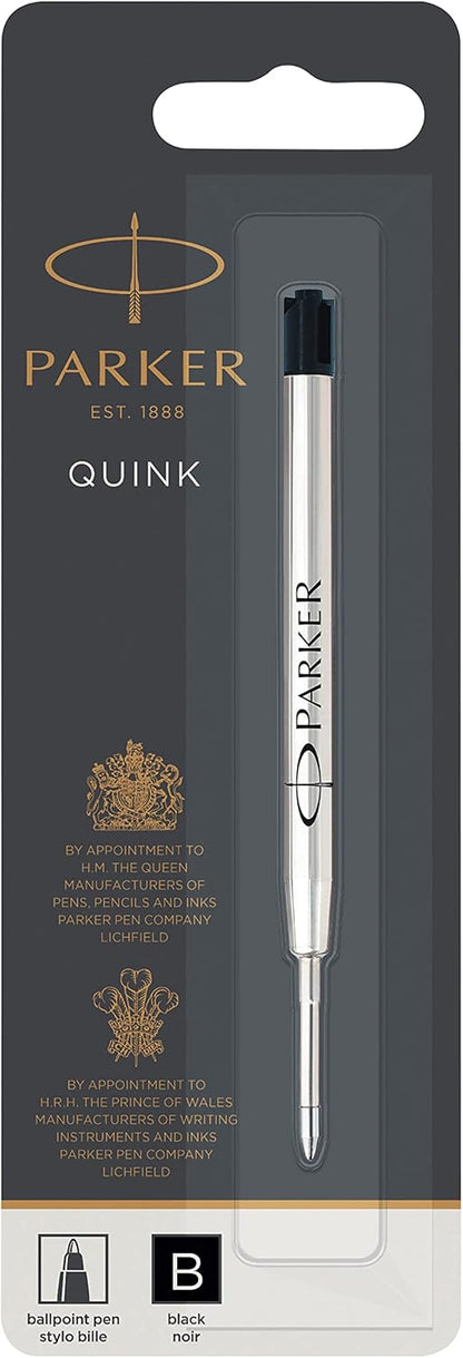 PARKER QUINKflow Ballpoint Pen Ink Refill, Medium Tip, Blue, 1 Count
