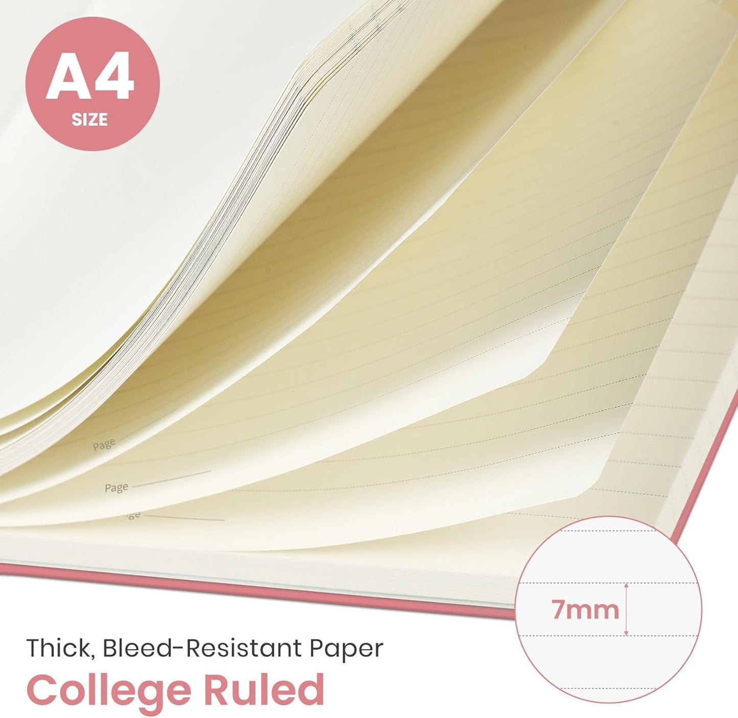 Taja Large Spiral Lined Journal for Women, 8.5" x 11" Notebooks for Work Collge Ruled, A4 Aesthetic Cute Journaling Notebooks for Writing, Plastic Cover, Celestial