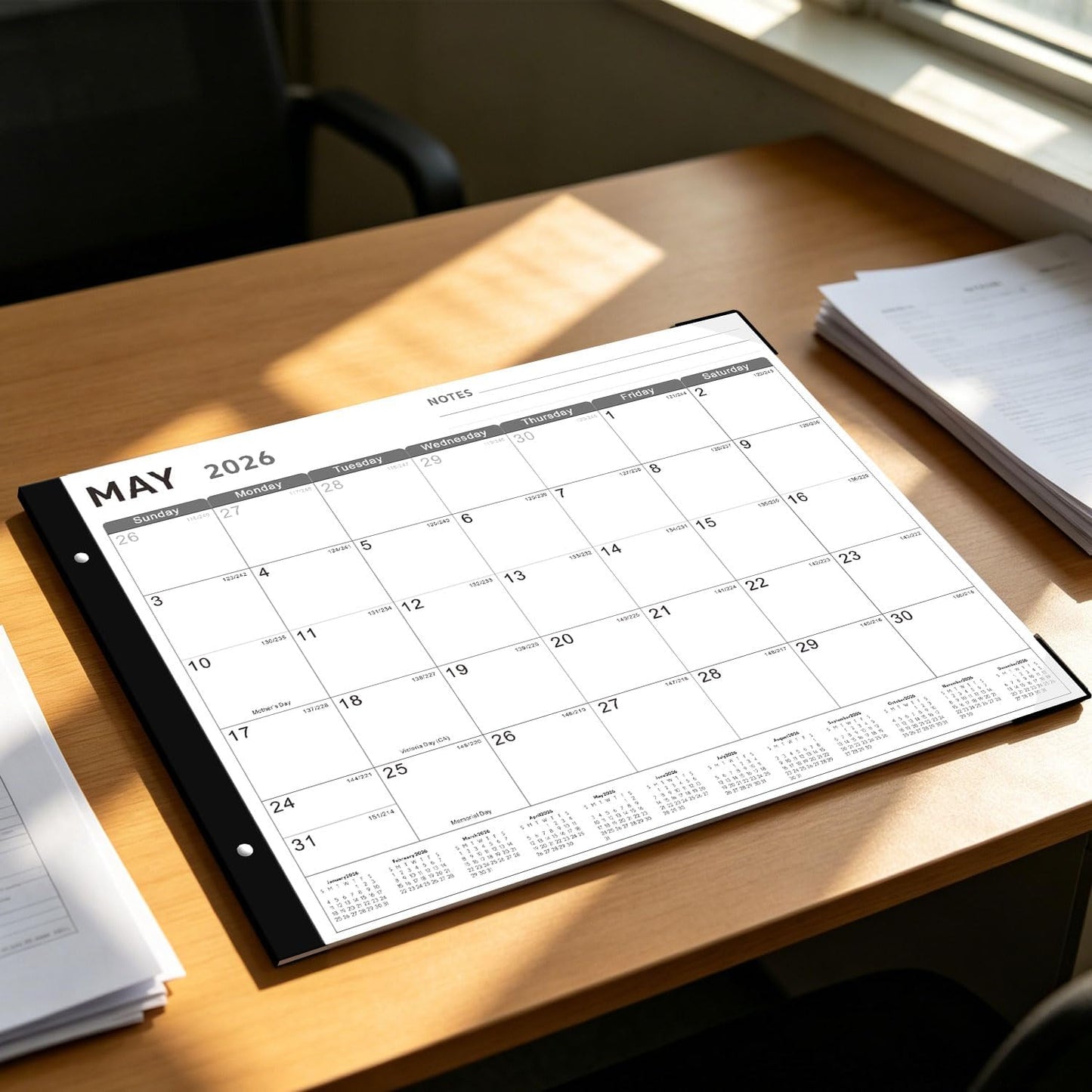 Desk Calendar 2026, KOPEESY 22" x 17" Large Desk Calendar, 18 Mouths From January 2026 to June 2027, Desktop Calendar with Notes and Thick Paper for Home, Office and School