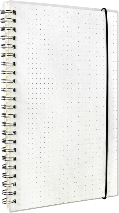 Smilo 3 Pack Spiral Notebook,A5 Graph Paper Notebook,5.7" x 8.3",80 Sheets (160 Pages),100 GSM Thick Paper,Transparent Hardcover,Journals for School,Office, Writing,Math,Engineering,Note Taking
