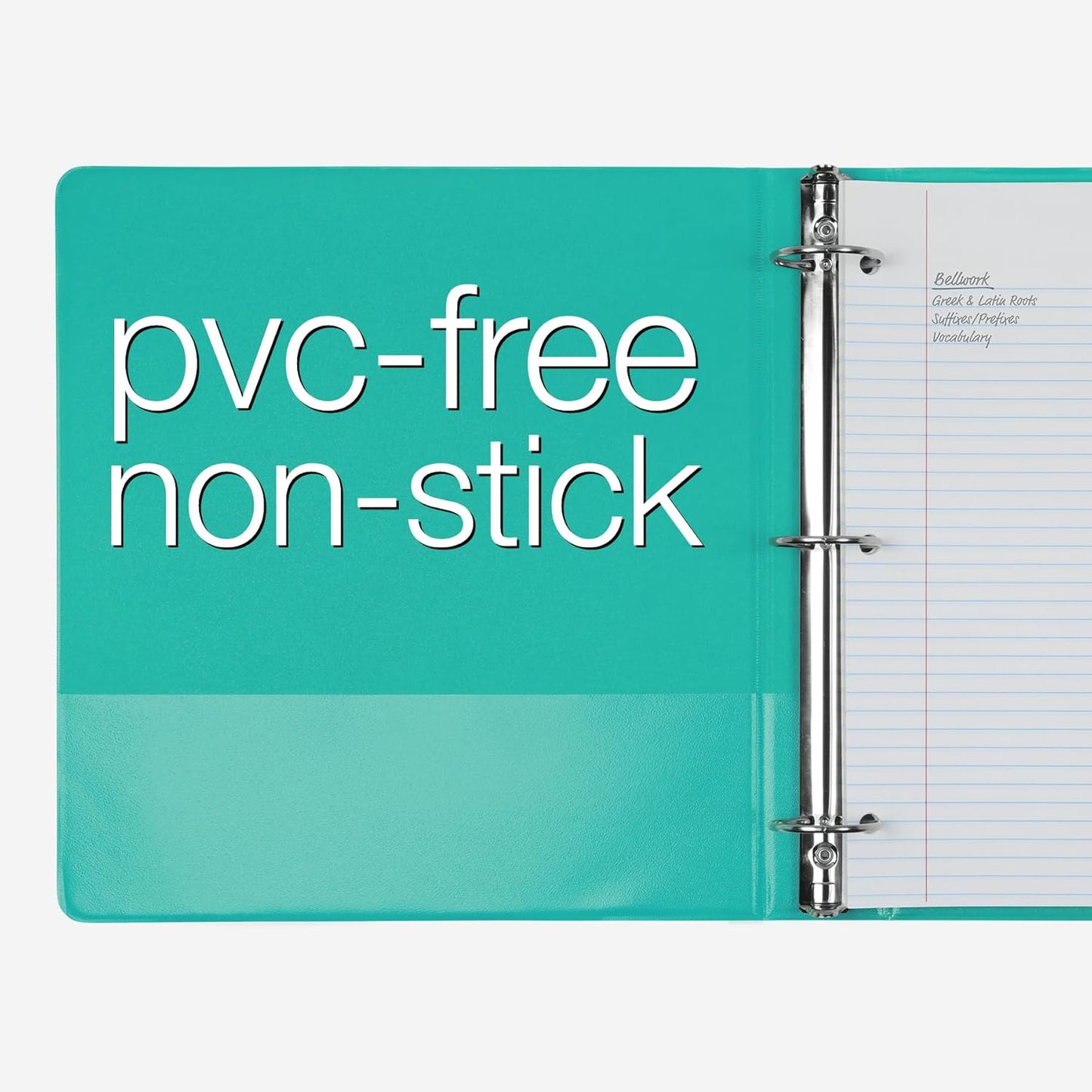 Cardinal 3 Ring Binders, Binders for School and Office, Durable 1.5 Inch, Holds 350 Sheets, ClearVue Presentation View, Non-Stick, Blue and Green Assortment, 6 Pack (1002480)