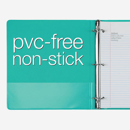 Cardinal 3 Ring Binders, Binders for School and Office, Durable 1.5 Inch, Holds 350 Sheets, ClearVue Presentation View, Non-Stick, Blue and Green Assortment, 6 Pack (1002480)