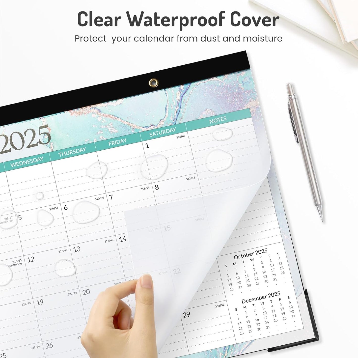 Forvencer Desk Calendar 2026-2027, 21 Months Calendar Runs from April 2026 to December 2027, 17" x 12" Large 2026 Wall Calendar Monthly Planner with Plastic Cover for Home School Office