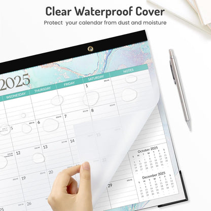 Forvencer Desk Calendar 2026-2027, 21 Months Calendar Runs from April 2026 to December 2027, 17" x 12" Large 2026 Wall Calendar Monthly Planner with Plastic Cover for Home School Office