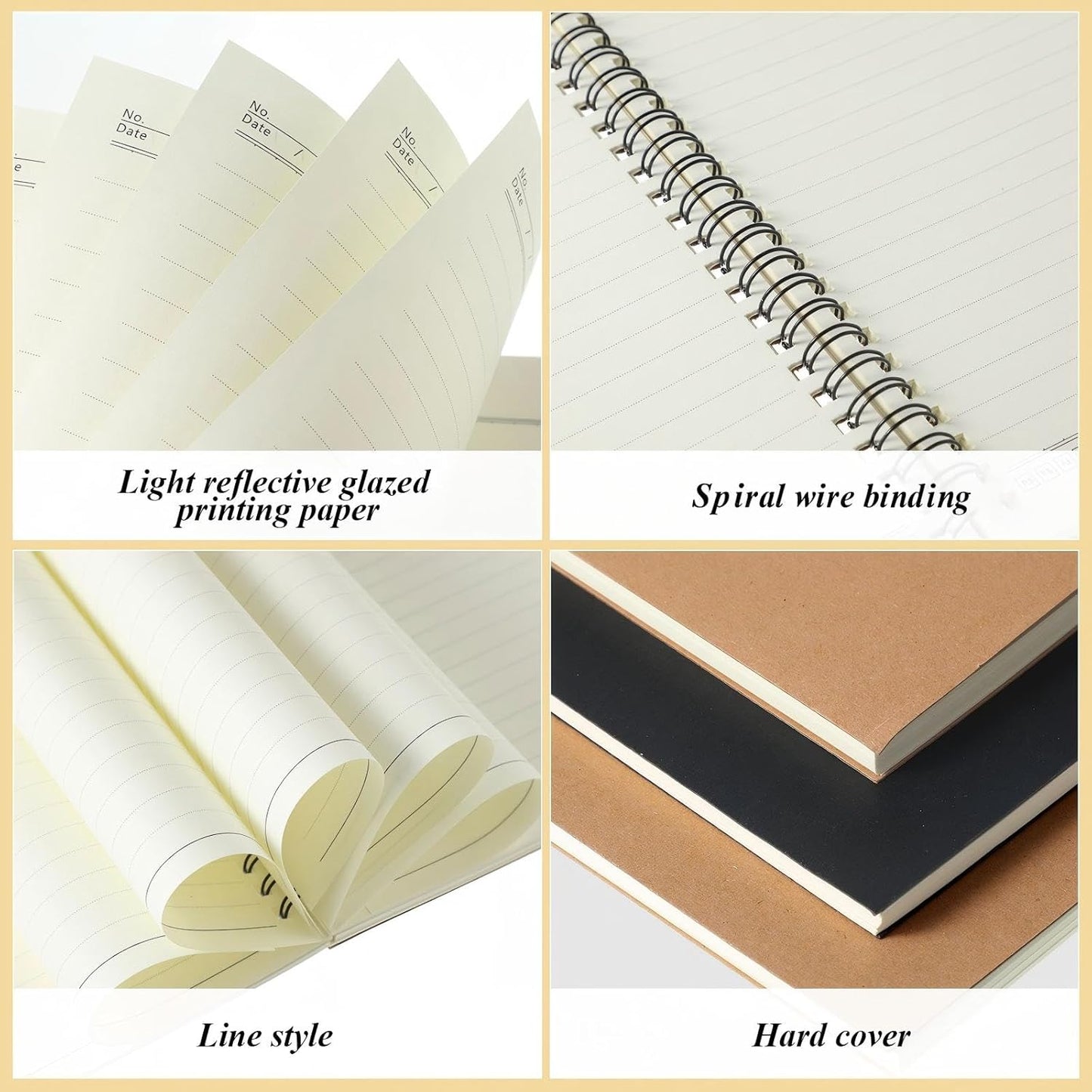 Leelosp 12 Pack Small Spiral Notebook Lined Spiral Journal College Ruled Notebook Wire Bound Kraft Cover, 120 Pages for Work (Multicolor,5.5 x 8.3 Inch)
