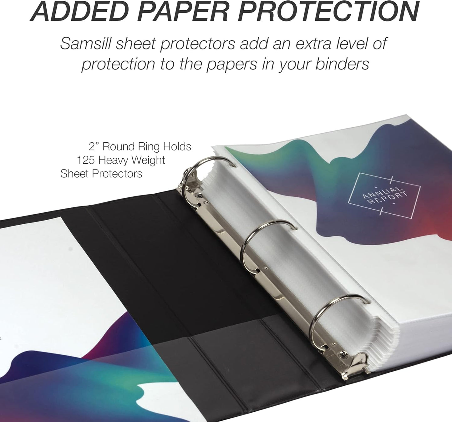 Samsill 1.5 Inch 3 Ring Binders, Economy Round Ring, Clear View Cover, 325 Sheet Capacity - for School, Home, Office - White, 4 Pack
