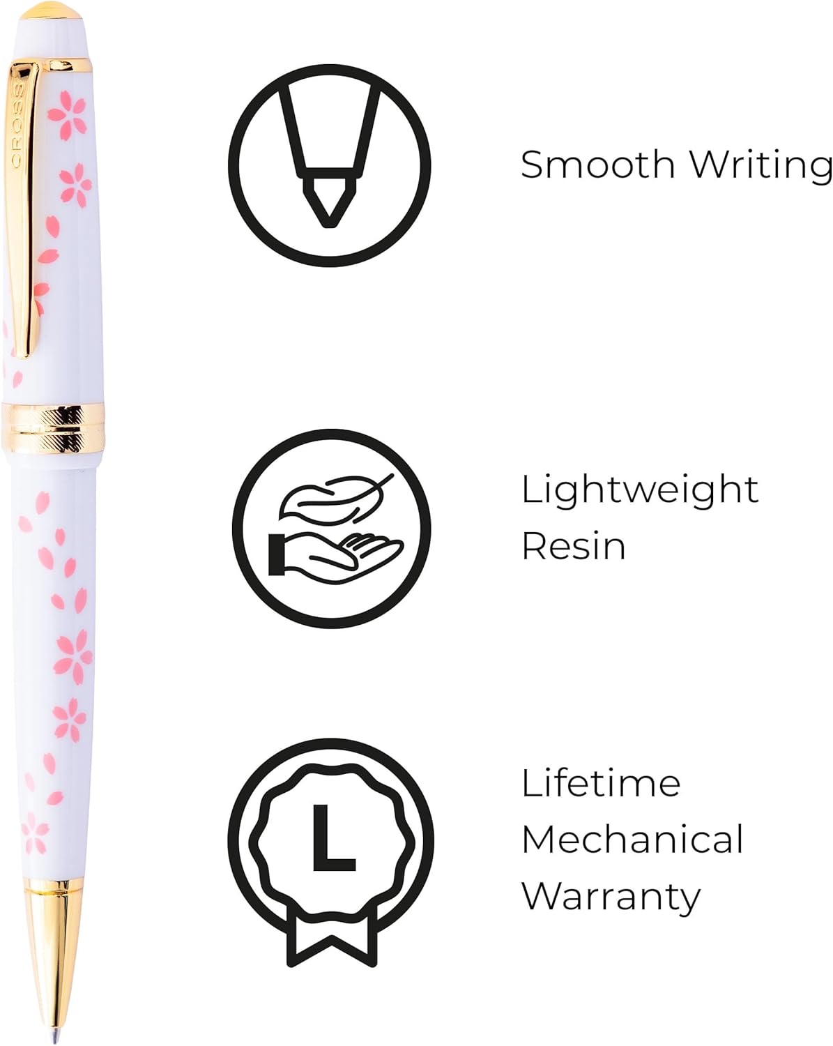 Cross Bailey Light Refillable Ballpoint Pen Presented in a Everyday Gift Box - Medium Point, Black Ink, Polished Green