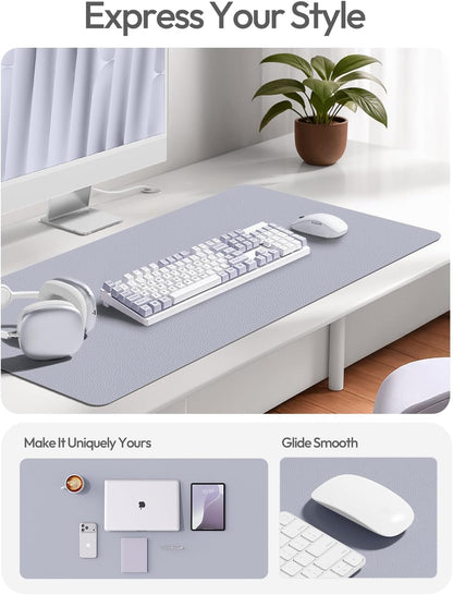 YSAGi Leather Desk Pad Protector, Office Desk Mat, Large Mouse Pad, Non-Slip PU Leather Desk Blotter, Waterproof Laptop Desk Writing Pad for Office and Home (23.6" x 13.8", Eggshell) - Colors B