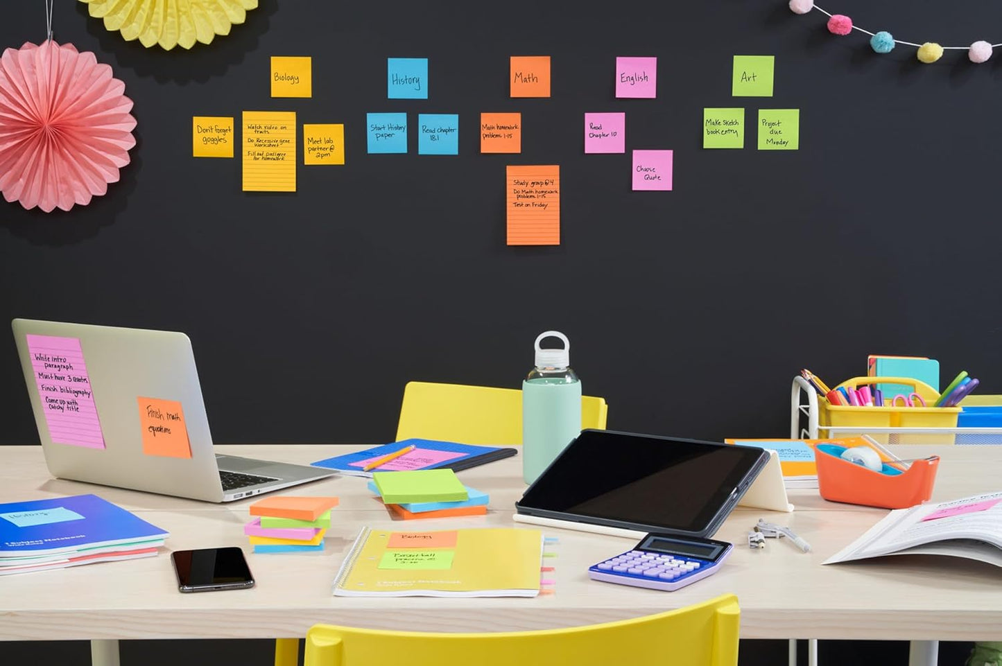 Post-it Super Sticky Notes, 8 Sticky Note Pads, 6 x 4 in., School Supplies, Office Products, Sticky Notes for Vertical Surfaces, Monitors, Walls and Windows, Energy Boost Collection
