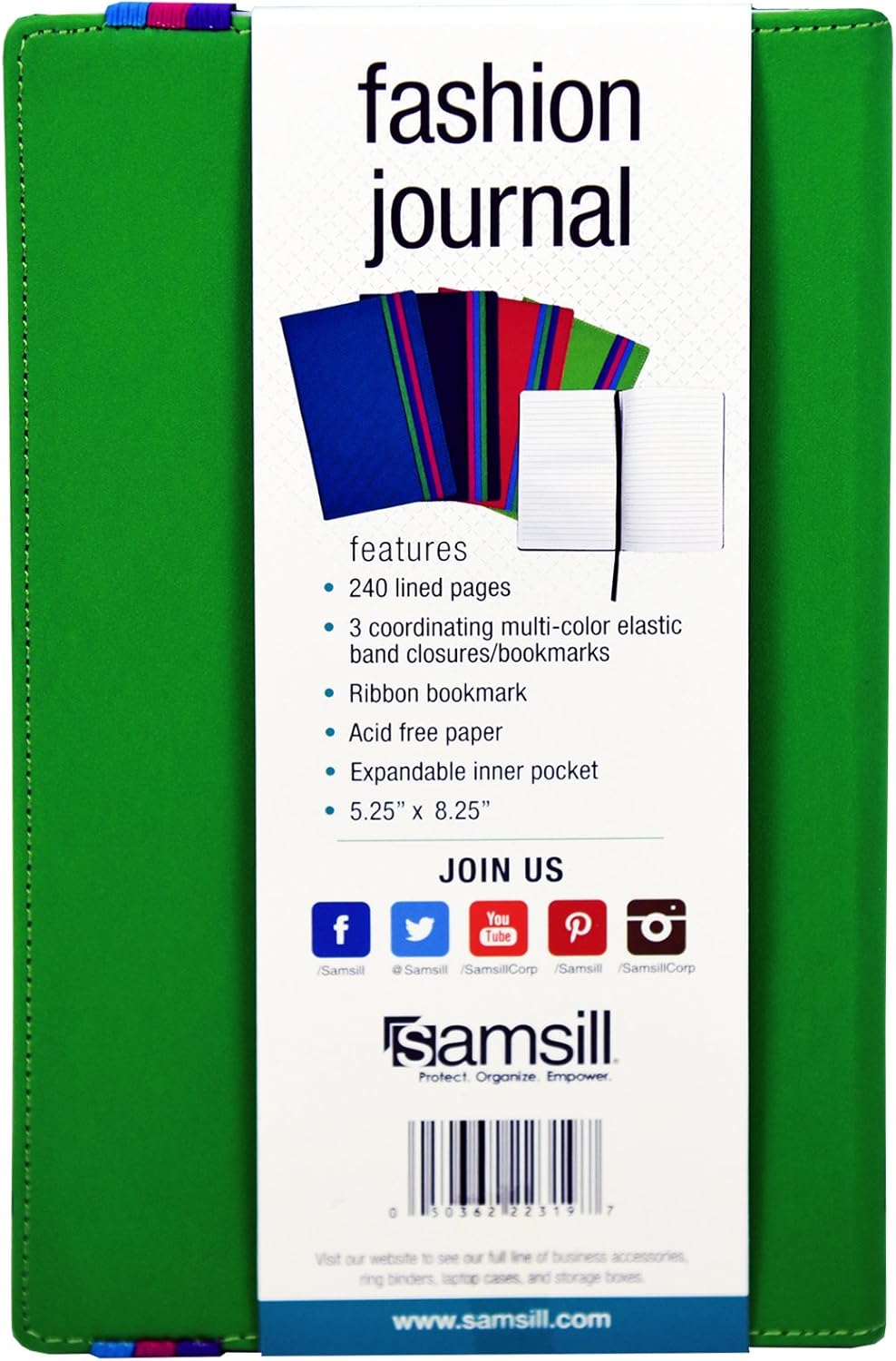Samsill Large Hardcover Notebook, 240 Lined Notebook Pages, Black, 7.5 x 10 Inch