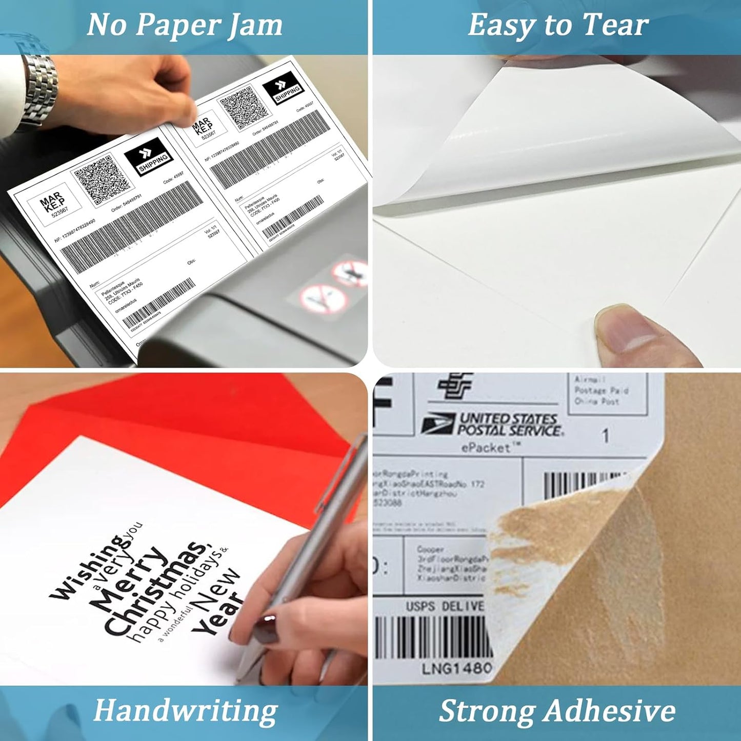 SJPACK 1000 Half Sheet Self Adhesive Shipping Labels, 8.5" x 5.5" Address Labels for Laser & Inkjet Printers(1000 labels-500 Sheet)