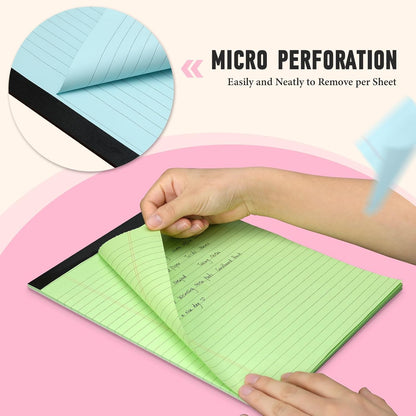 Note Pads 5x8, Narrow Ruled Legal Pad, Multicolor Small Notepads, 30 Sheet/notepad, 8 Pack Colored Legal Pads, Pink Legal Pad, Purple Notepad, Perforated Lined Note Pads for Study, Office, To-Do Lists