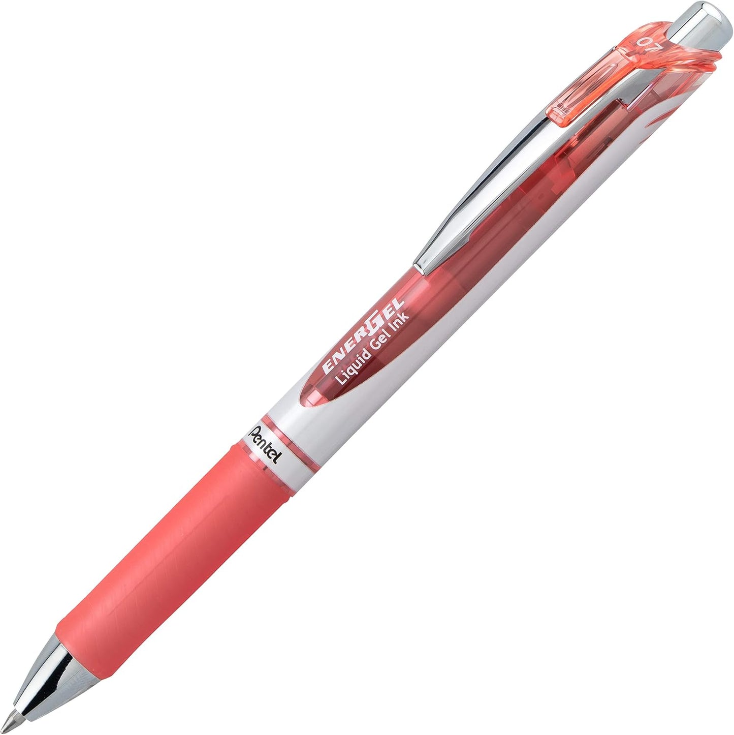 Pentel EnerGel RTX Retractable Liquid Gel Pen, (0.7mm) Medium Line, Metal Tip, Black Ink, Box of 12 (BL77-A)