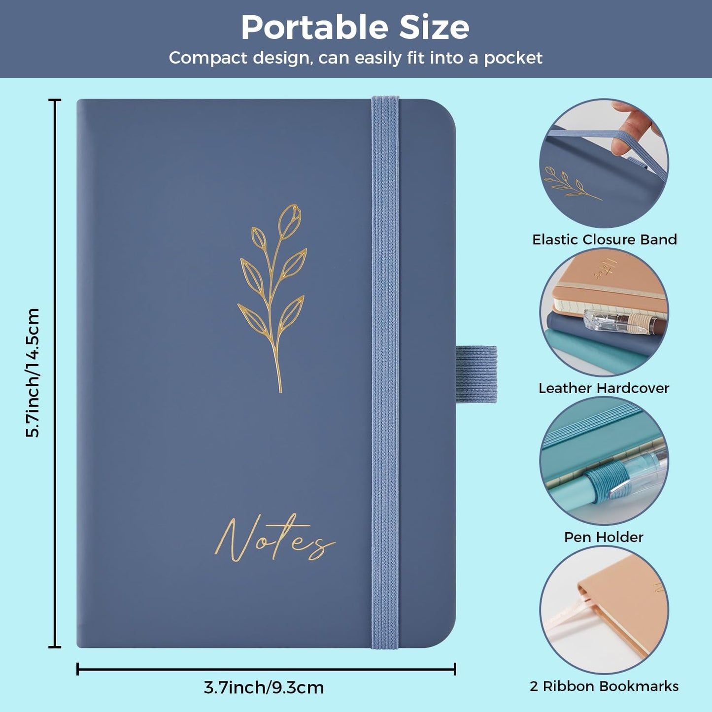 NIRMIRO Small Notebook Journals, 3 Pack Mini Pocket Note pads for Men & Women Writing, A6 Small Leather Notepad 3.7" x 5.7" with Pen, Black, Red, Green