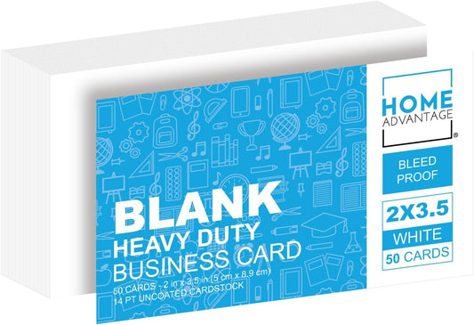 Home Advantage 5x8 Blank Index Cards - Our 50 Pack of Plain Index Cards Use Heavy Duty Cardstock to Make Them Bleed Proof - These Big Flash Cards Make Perfect Blank Note Cards & Blank Flashcards