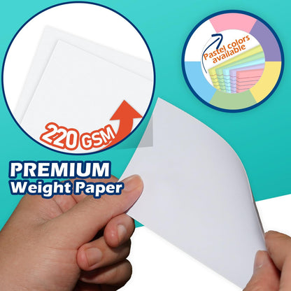 Index Cards 4x6 Lined Ruled Flash Note Cards 4" x 6", White, 100 Count, 220 GSM Heavy Weight